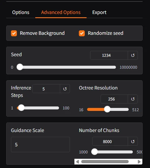 Hunyuan3D-2 Advanced Options