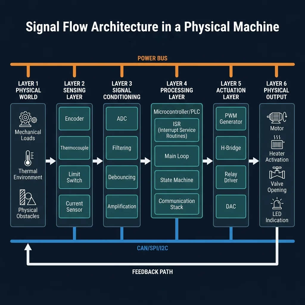 Signal Flow Architecture in a Physical Machine